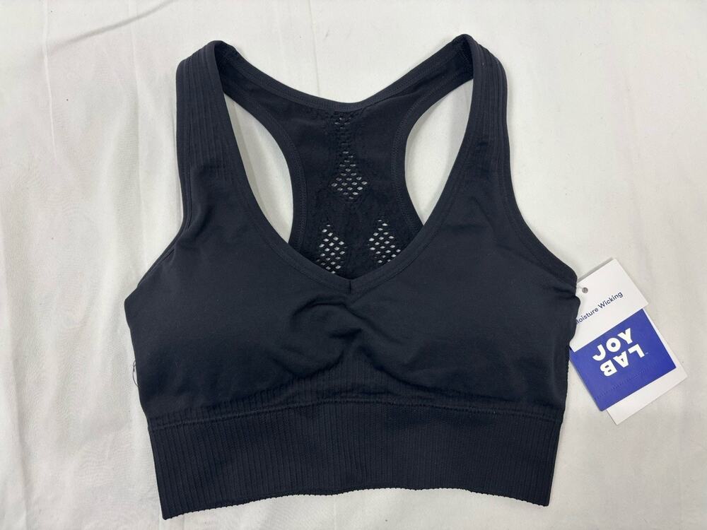 BNWT Joy Lab Sports Bra Top Padded Women’s Size S Black Athleisure Activewear